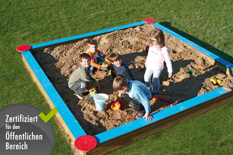 Sandkasten DIN EN 1176 �Sandkasten bunt� Sandkiste Holzsandkasten